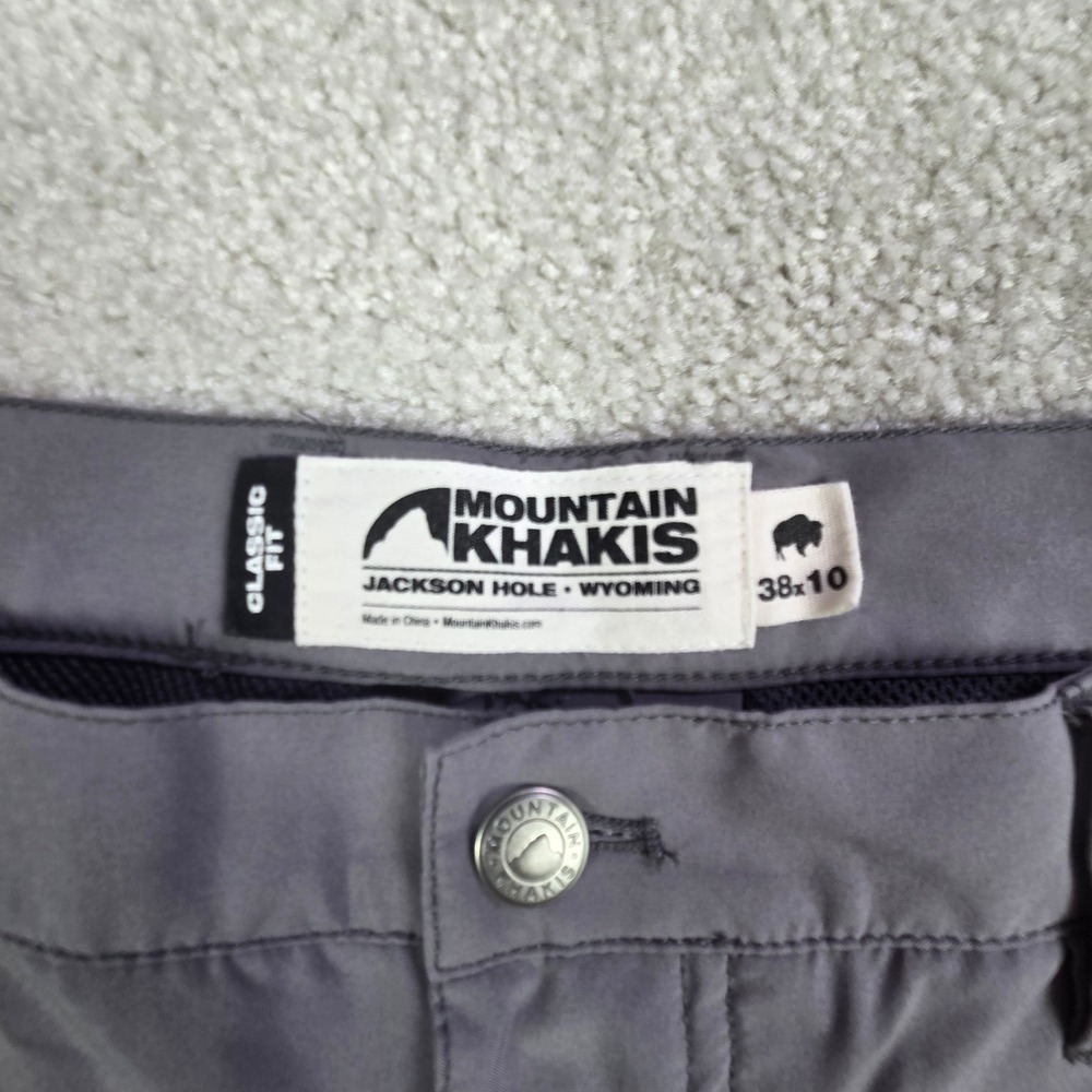 Mountain Khakis Mulligan Shorts Mens 38x10 Classic Fit Grey Performance Stretch - Picture 3 of 9